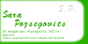 sara pozsegovits business card